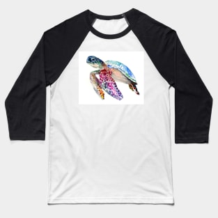 Sea Turtle, Rainbow colors Baseball T-Shirt